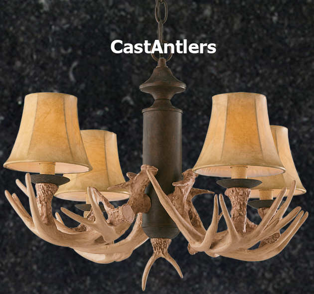 Outland Antler Chandelier, 4-Light Antler Reproduction