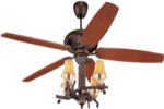 60" Rustic Ceiling Fan w/ Light Kit