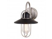 1 Light Matte Black and Nickel Industrial Edison Vanity Light/Sconce