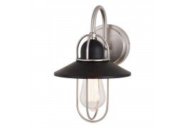 1 Light Matte Black and Nickel Industrial Edison Vanity Light/Sconce