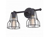 2 Light Edison Bronze Cage Bathroom Vanity Light/Sconce Adjustable