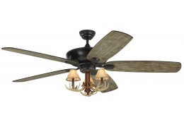 3 Light Antler Ceiling Fan 60 inch Light Blades indoor/outdoor