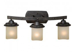 3-Light Black Walnut Bathroom Vanity Light