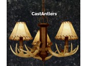 3-Light Cast Antler Chandelier