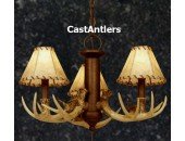 3-Light Cast Antler Chandelier