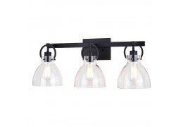 3 Light Farmhouse Black Edison Bathroom Vanity Light/Sconce