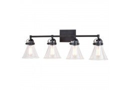 4 Light Farmhouse Black Edison Bathroom Vanity Light