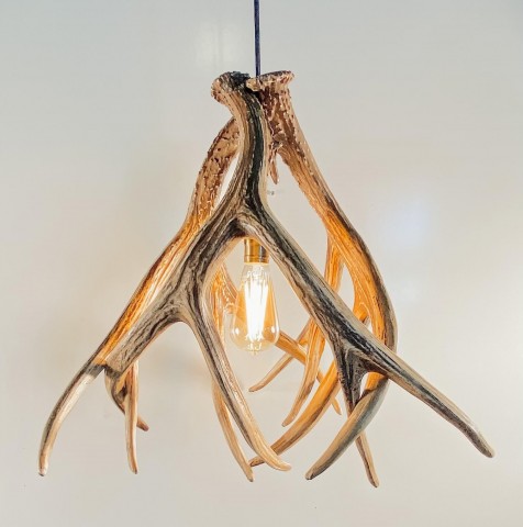 Mule Deer 3 Faux Antler Pendant light