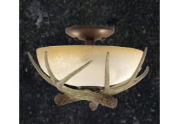 Antler 12.5in Semi Flush Ceiling Light with French Scavo Glass