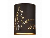 Bear/Tree 5-in Rustic Porch Wall Light Noble Bronze and Brass Gold