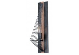 Black Wood Edison Nautical Modern 1 Light Cage Wall Light