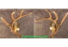 Cast Whitetail 1 Antler Wall Sconces (price is for 2 sconces)