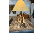 Cast Whitetail 3 Antler Table Lamp w/ Rawhide Shade