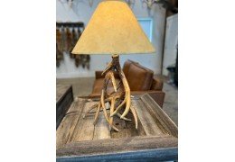 Cast Whitetail 3 Antler Table Lamp w/ Rawhide Shade