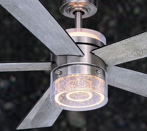 Contemporary 52-in. Ceiling Fan Brushed Nickel