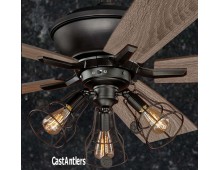 Edison Rustic 52 inch Ceiling Fan w/ Industrial Cage Light