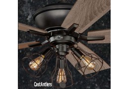Edison Rustic 52 inch Ceiling Fan w/ Industrial Cage Light