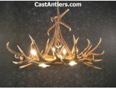 Elk 6 Cast Antler Chandelier w/ 3 Downlights