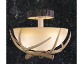 Lodge 16in Semi Flush Ceiling Light with French Scavo Glass