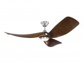 Mid Century Modern 56 inch Outdoor/Indoor Ceiling Fan Brushed Steel