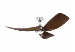 Mid Century Modern 56 inch Outdoor/Indoor Ceiling Fan Brushed Steel