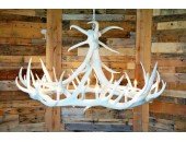 **Pure White** Elk 9 Cast Antler Chandelier