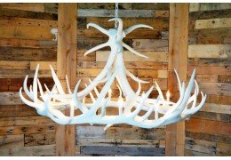 **Pure White** Elk 9 Cast Antler Chandelier