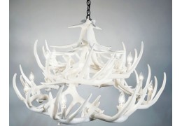 **Pure White** Whitetail 24 Cast Antler Chandelier