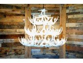 **Pure White**  Whitetail 42 Cast Antler Chandelier