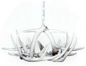 **Pure White** Whitetail 6 Cast Antler Chandelier