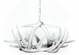**Pure White** Whitetail 6 Cast Antler Chandelier