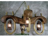 Reproduction Double Ox Yoke 4 lantern light (rusty antique finish)