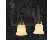 Rustic Bear 2-Light Bathroom Vanity Light