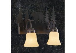 Rustic Bear 2-Light Bathroom Vanity Light