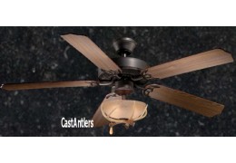 Rustic Ceiling Fan 52 inch w/ Antler Bowl Light Kit