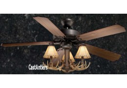 Rustic Ceiling Fan 52 inch w/ Antler Light Kit