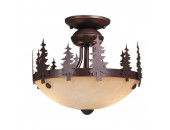 Rustic / Country Two Light Semi Flush Ceiling Light