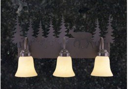 Rustic Deer 3-Light Bathroom Vanity Light