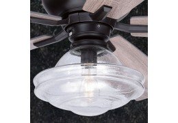 Rustic Farmhouse with 52 inch Ceiling Fan Vintage Schoolhouse Glass