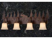 Rustic Moose 4-Light Bathroom Vanity Light