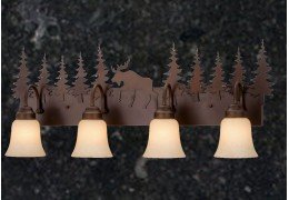 Rustic Moose 4-Light Bathroom Vanity Light