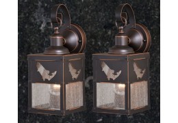 Rustic Outdoor Lantern Porch 5in Wall Light(Bass Fish)-price is per pair