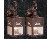 Rustic Outdoor Lantern Porch 5in Wall Light(Deer)-price is per pair
