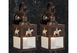 Rustic Outdoor Lantern Porch 5in Wall Light(Horse)-price is per pair