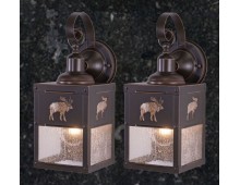 Rustic Outdoor Lantern Porch 5in Wall Light(Moose)-price is per pair