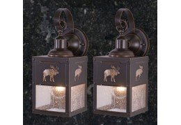 Rustic Outdoor Lantern Porch 5in Wall Light(Moose)-price is per pair