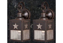 Rustic Outdoor Lantern Porch 5in Wall Light(Texas Star)-price is per pair