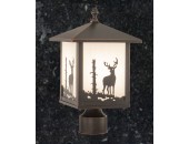 Rustic Outdoor Post Light (Deer)