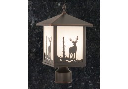 Rustic Outdoor Post Light (Deer)