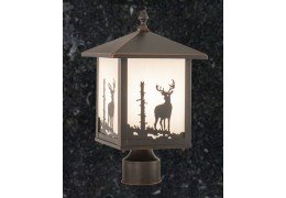 Rustic Outdoor Post Light (Deer)